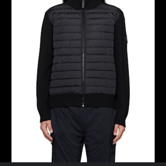 NWT Express Black Puffer Jacket with Knit Sleeves - Picture 1 of 2